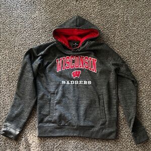 Colosseum Wisconsin Badgers Charcoal Hoodie